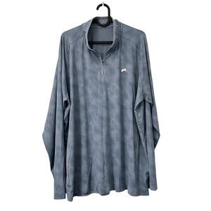 Alphalete Blue Nylon Breathable Long Sleeve 1/4 Zip Pullover Athleisure Mens XL